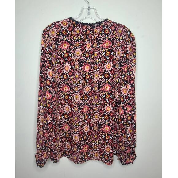 Ann Taylor LOFT floral boho long sleeve blouse - medium - Picture 3 of 6